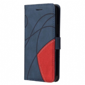 Flip Case voor Xiaomi Redmi Note 12 5G Met Ketting Tweekleurige Riem