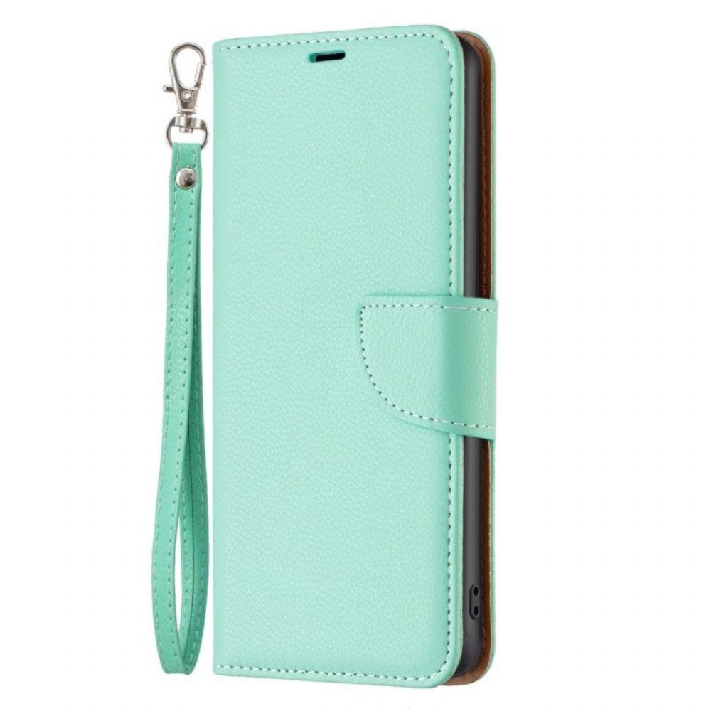 Leren Hoesje voor Xiaomi Redmi Note 12 5G Lychee Schuine Sluiting