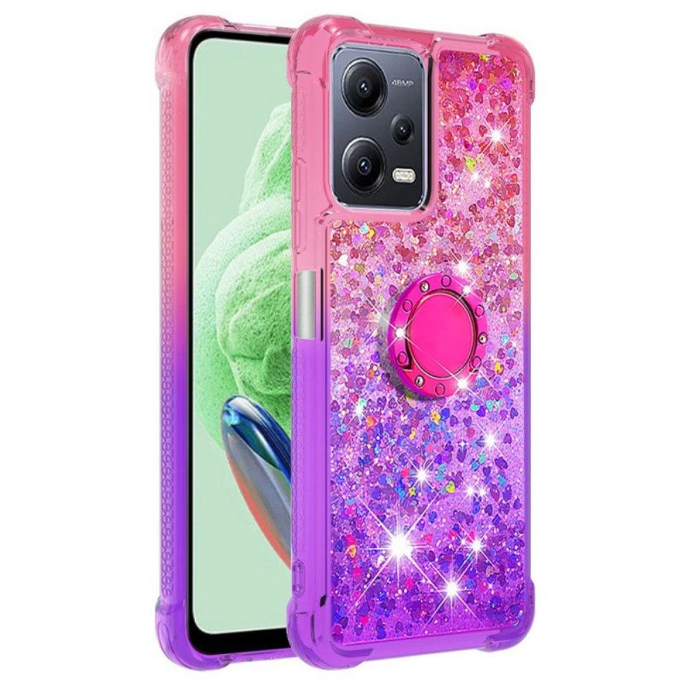 Telefoonhoesje voor Xiaomi Redmi Note 12 5G Glitter Ringbeugel