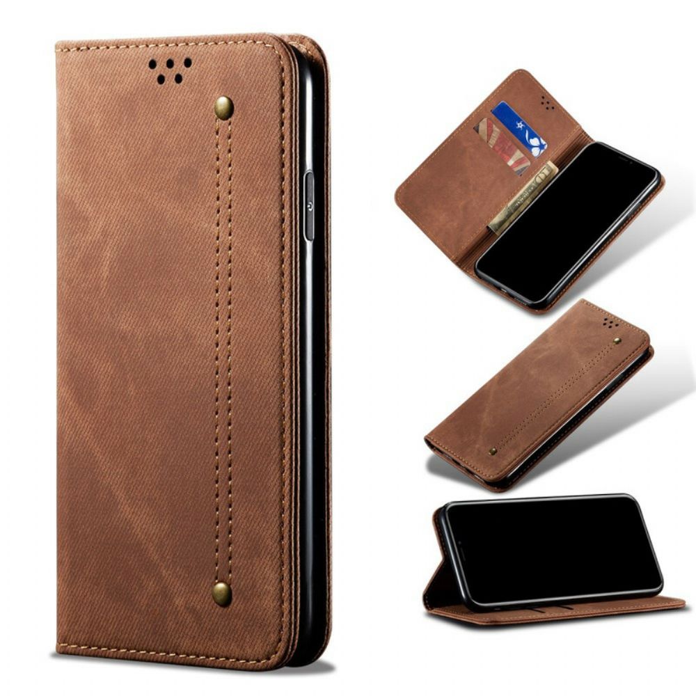 Bescherming Hoesje voor Xiaomi Redmi Note 8 Folio-hoesje Denim Stof