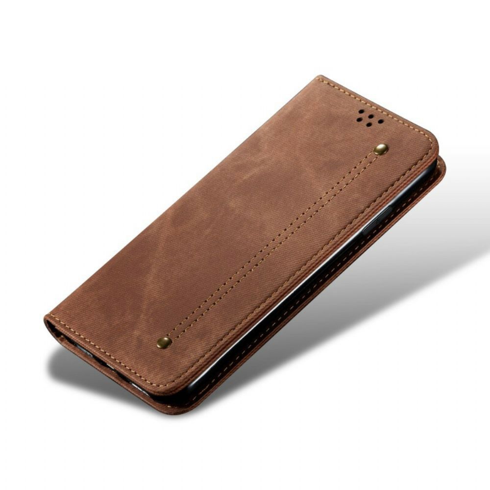 Bescherming Hoesje voor Xiaomi Redmi Note 8 Folio-hoesje Denim Stof