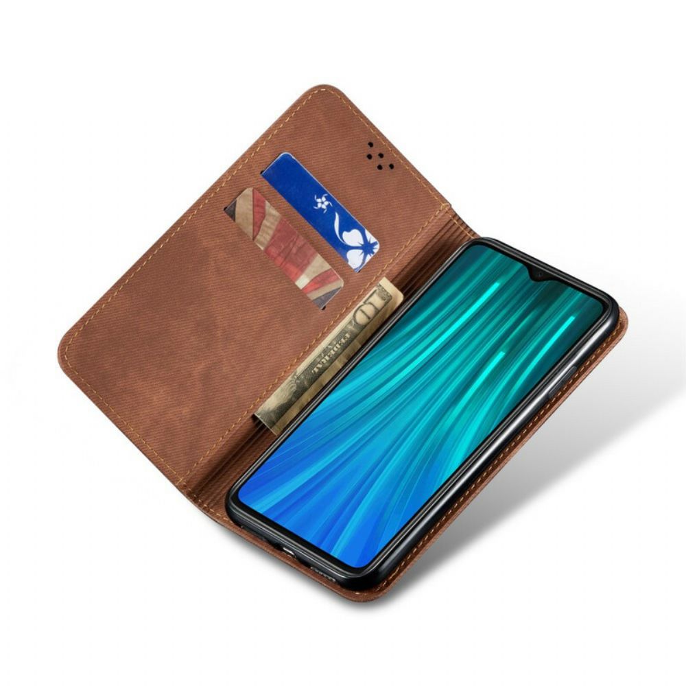 Bescherming Hoesje voor Xiaomi Redmi Note 8 Folio-hoesje Denim Stof