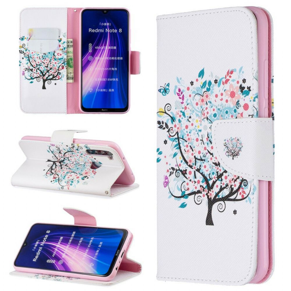 Flip Case voor Xiaomi Redmi Note 8 Bloemrijke Boom