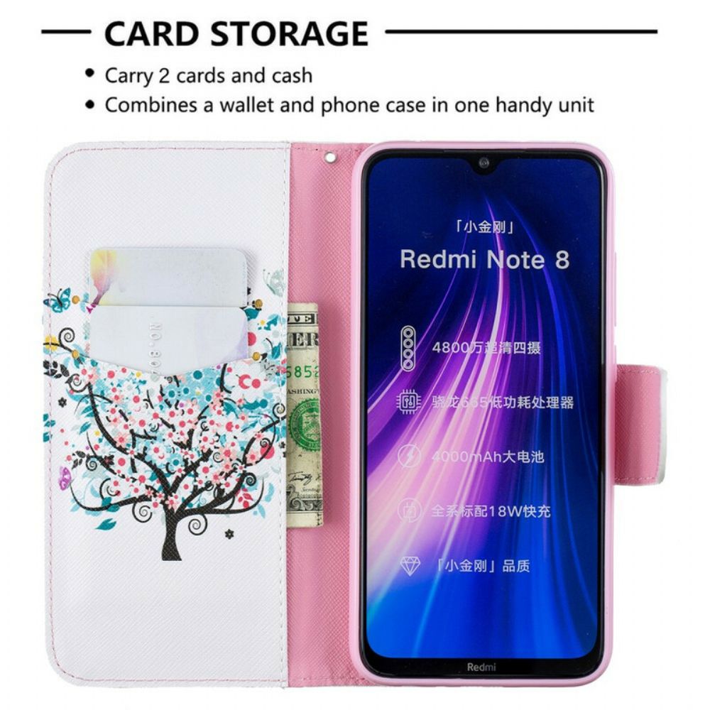 Flip Case voor Xiaomi Redmi Note 8 Bloemrijke Boom