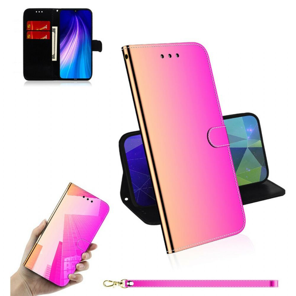 Flip Case voor Xiaomi Redmi Note 8 Spiegelkap Van Kunstleer