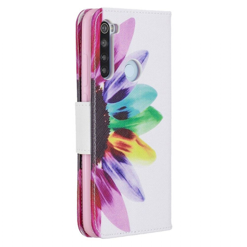 Folio-hoesje voor Xiaomi Redmi Note 8 Aquarel Bloem