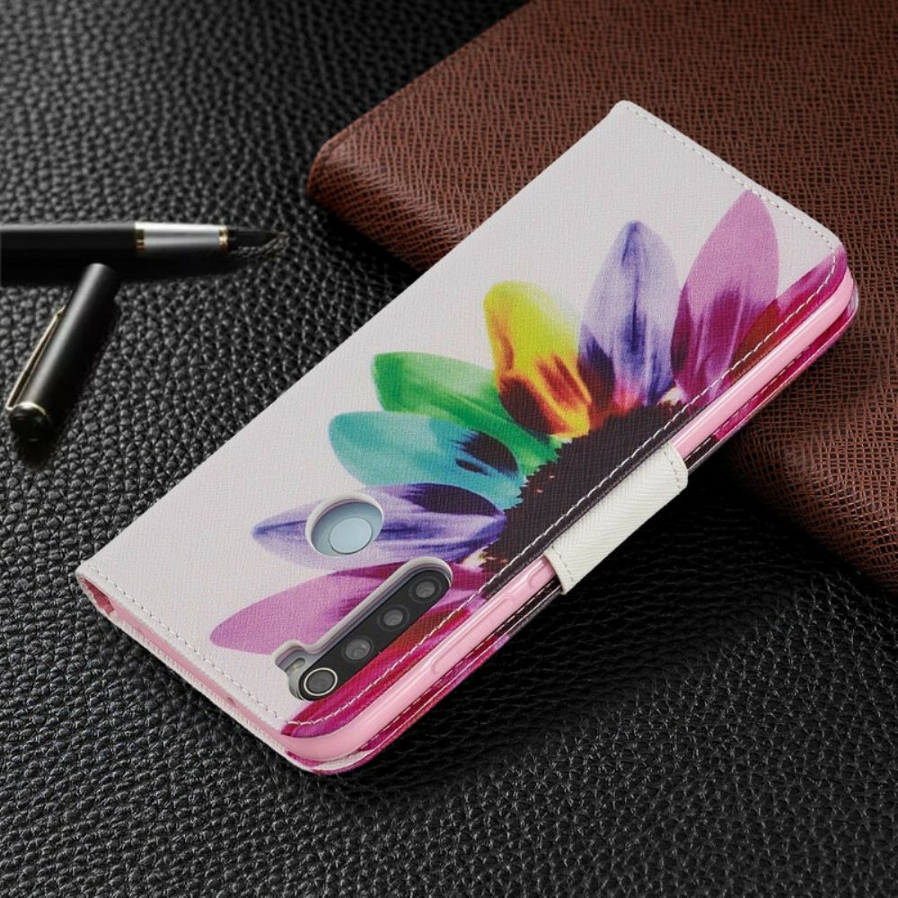 Folio-hoesje voor Xiaomi Redmi Note 8 Aquarel Bloem