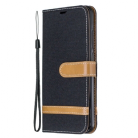 Folio-hoesje voor Xiaomi Redmi Note 8 Met Ketting Band Met Stof En Leereffect