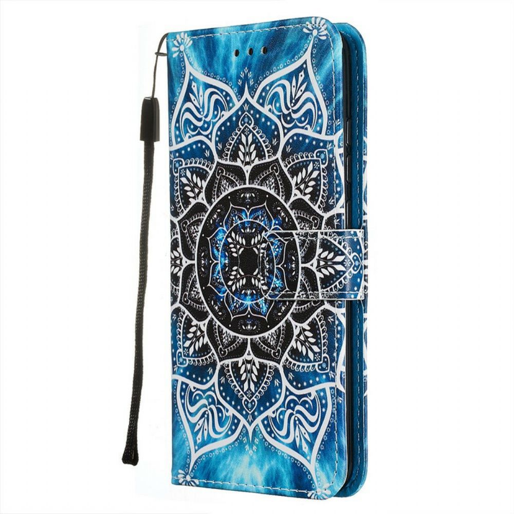 Folio-hoesje voor Xiaomi Redmi Note 8 Met Ketting Mandala Met Zwarte Bandjes