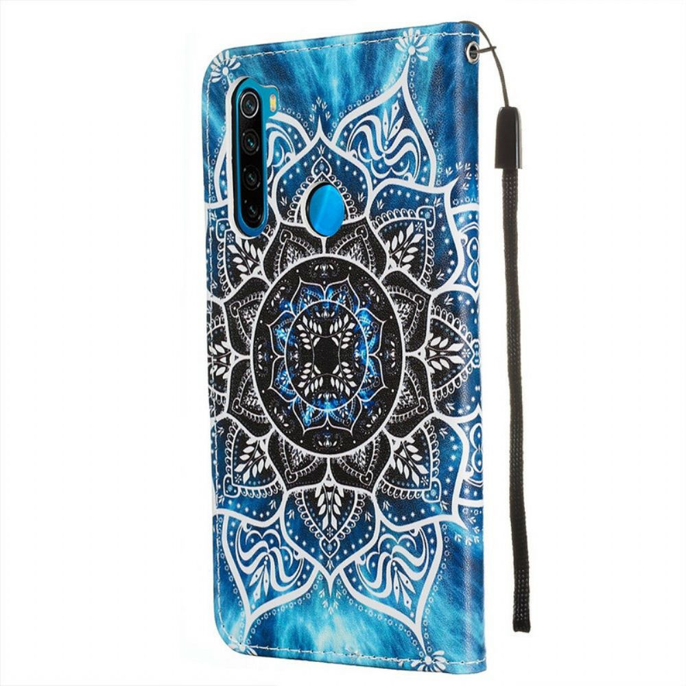 Folio-hoesje voor Xiaomi Redmi Note 8 Met Ketting Mandala Met Zwarte Bandjes