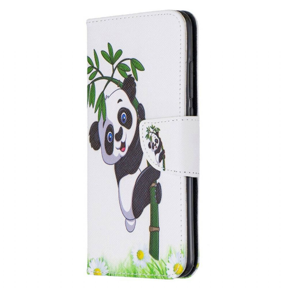 Folio-hoesje voor Xiaomi Redmi Note 8 Panda Op Bamboe