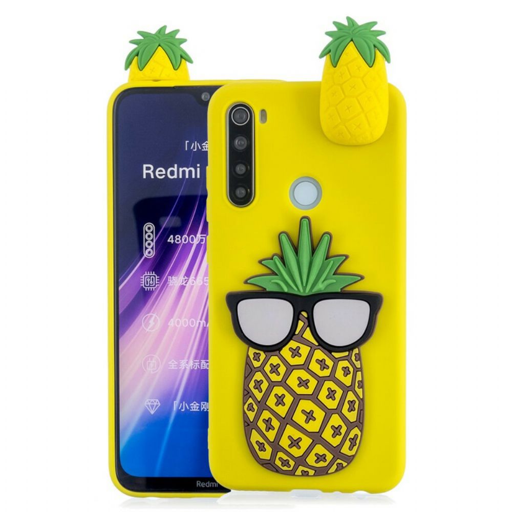 Hoesje voor Xiaomi Redmi Note 8 3d Coole Ananas