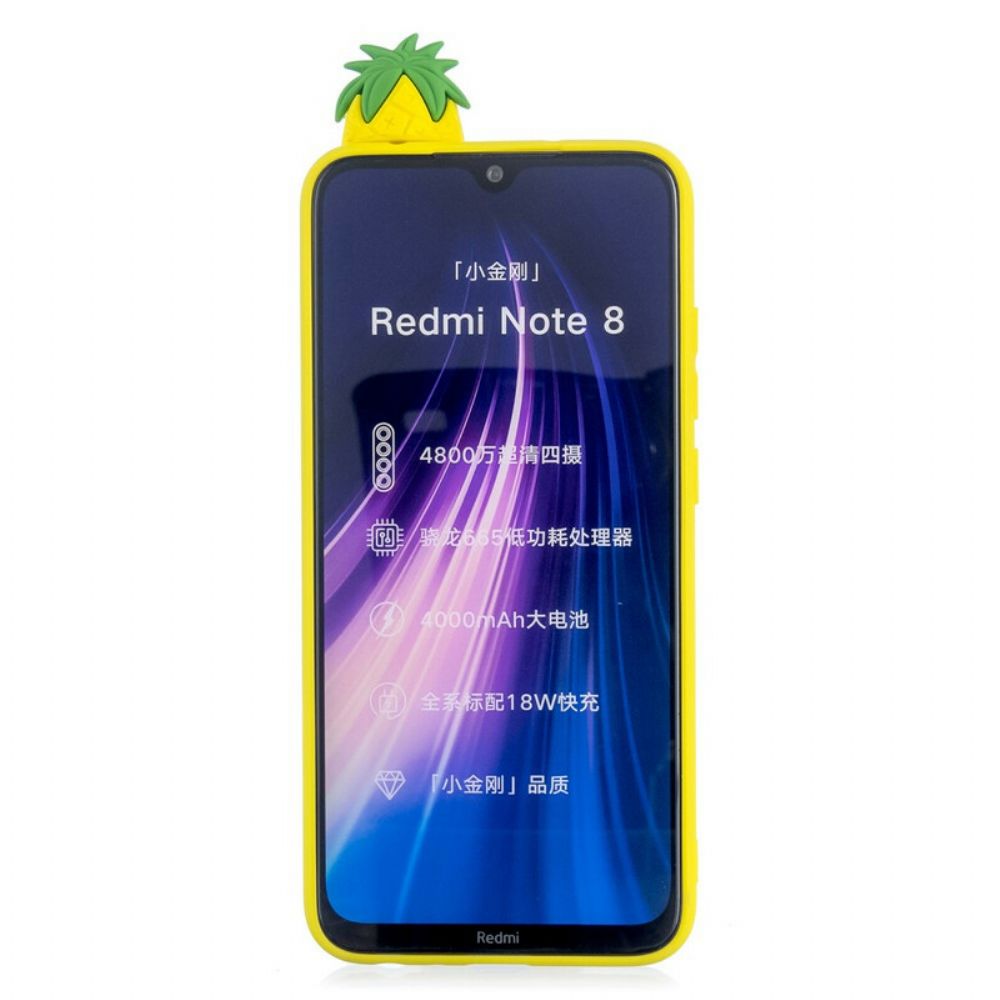 Hoesje voor Xiaomi Redmi Note 8 3d Coole Ananas