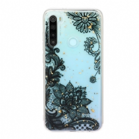 Hoesje voor Xiaomi Redmi Note 8 Bloemen Van Kant En Pailletten