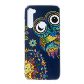 Hoesje voor Xiaomi Redmi Note 8 Fluorescerende Uil Mandala