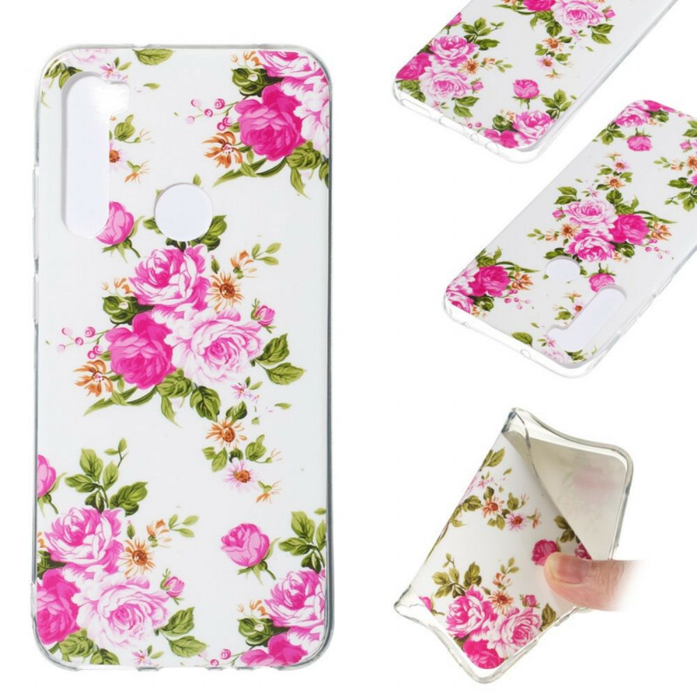 Hoesje voor Xiaomi Redmi Note 8 Fluorescerende Vrijheidsbloemen