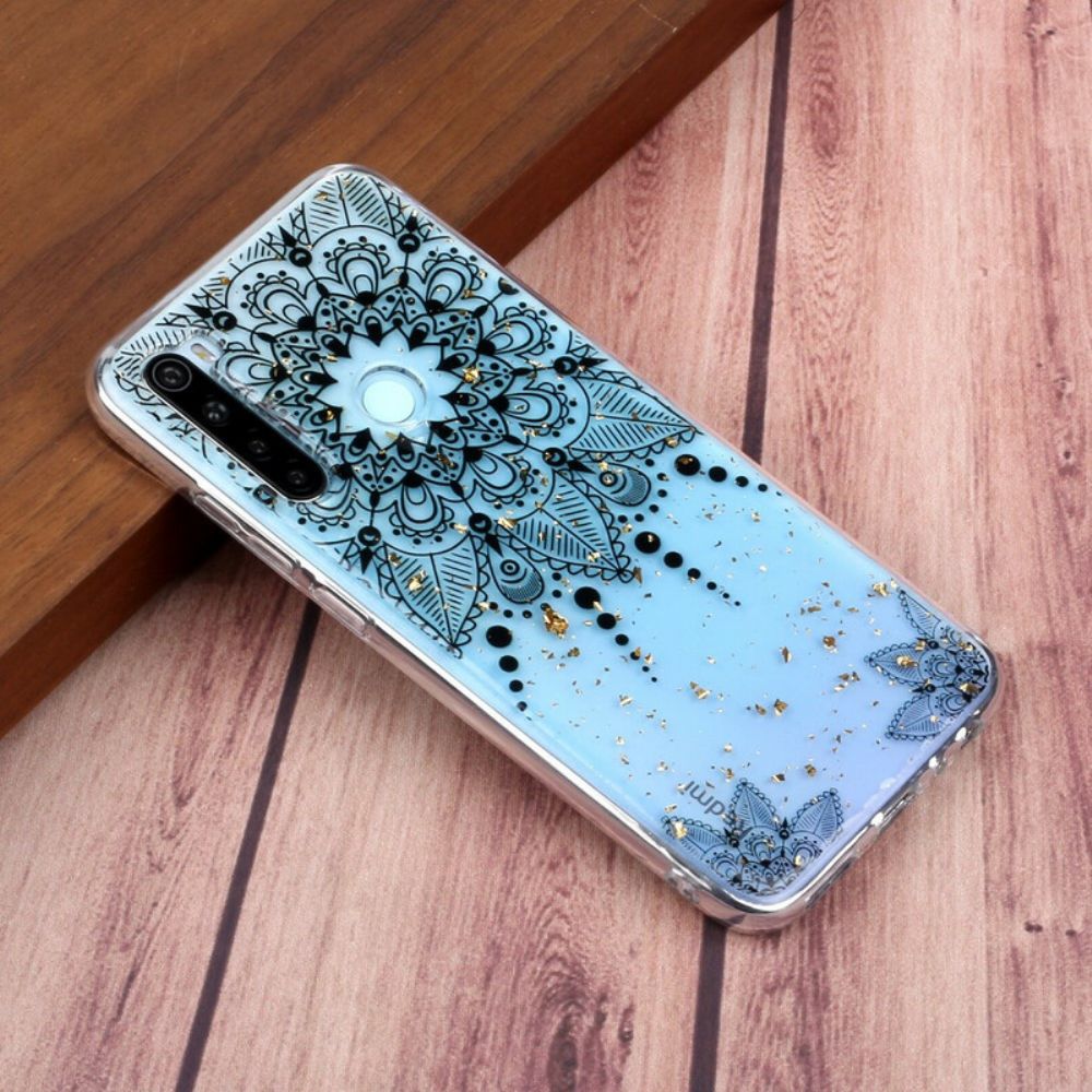 Hoesje voor Xiaomi Redmi Note 8 Transparante Grijze Mandala