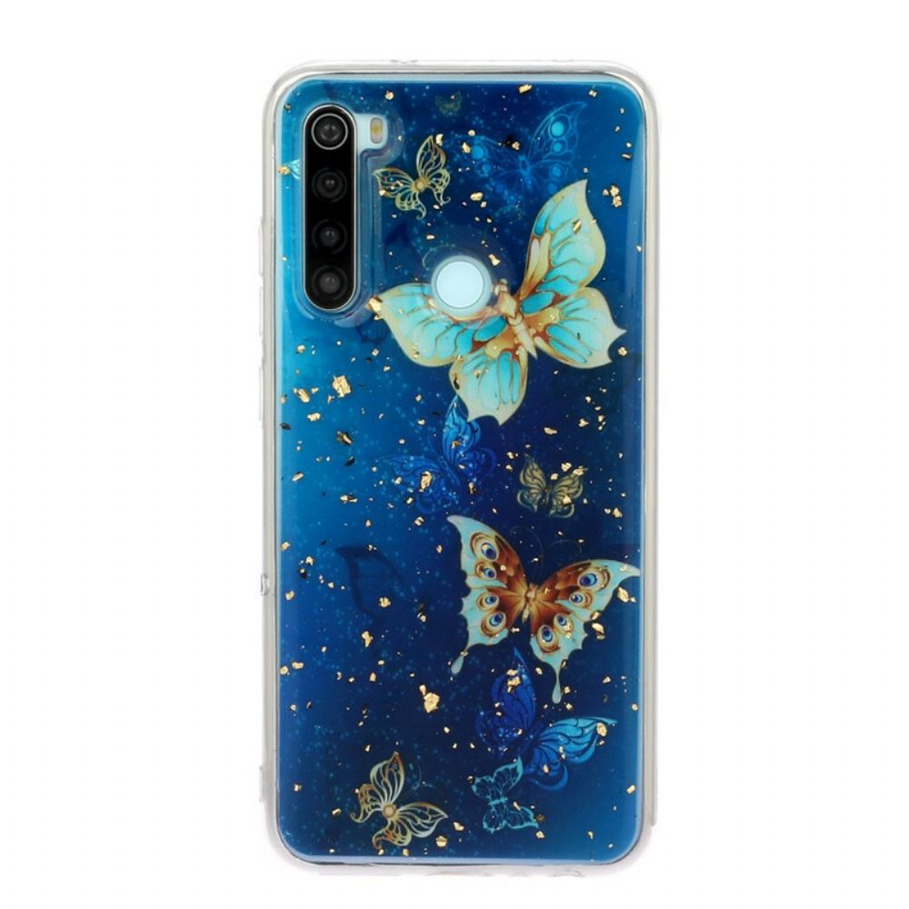 Hoesje voor Xiaomi Redmi Note 8 Vlinders En Pailletten