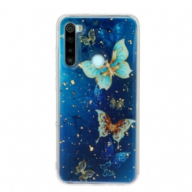 Hoesje voor Xiaomi Redmi Note 8 Vlinders En Pailletten