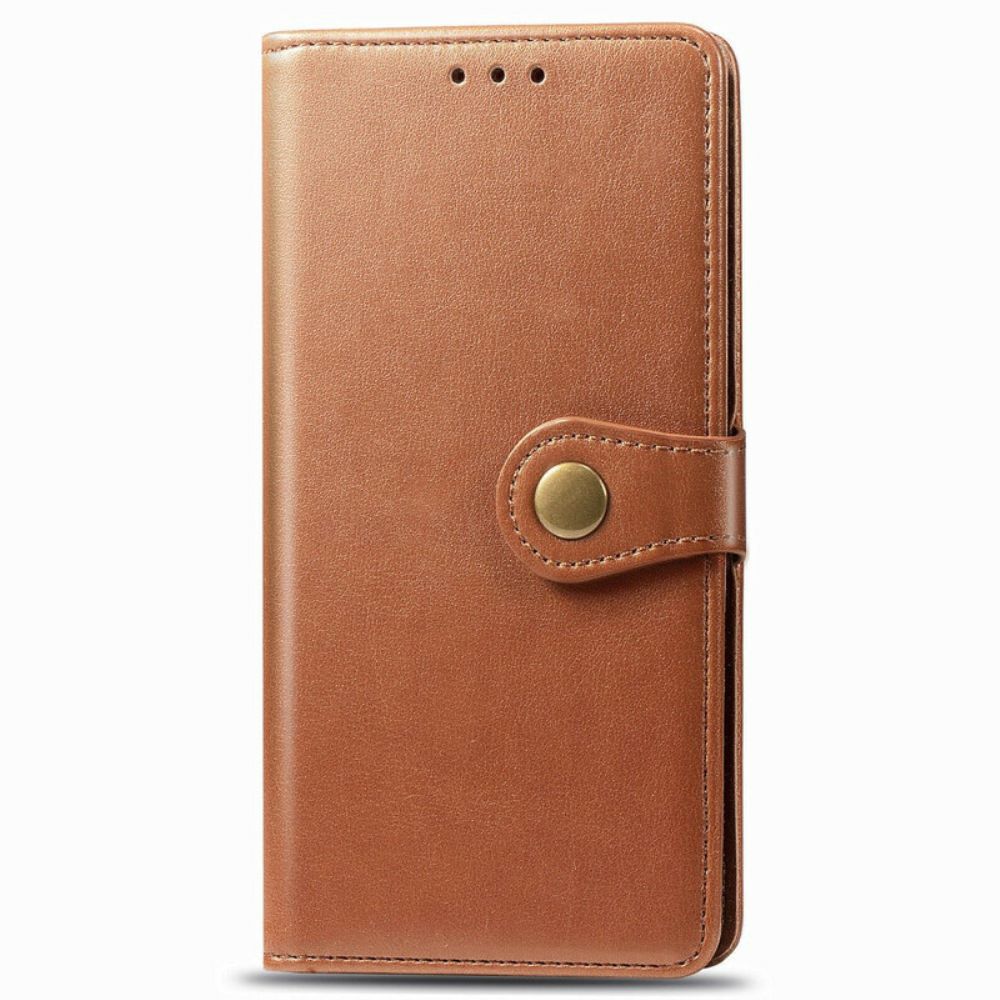 Leren Hoesje voor Xiaomi Redmi Note 8 Faux Leder En Vintage Sluiting