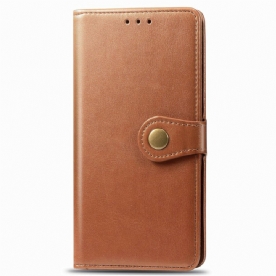 Leren Hoesje voor Xiaomi Redmi Note 8 Faux Leder En Vintage Sluiting