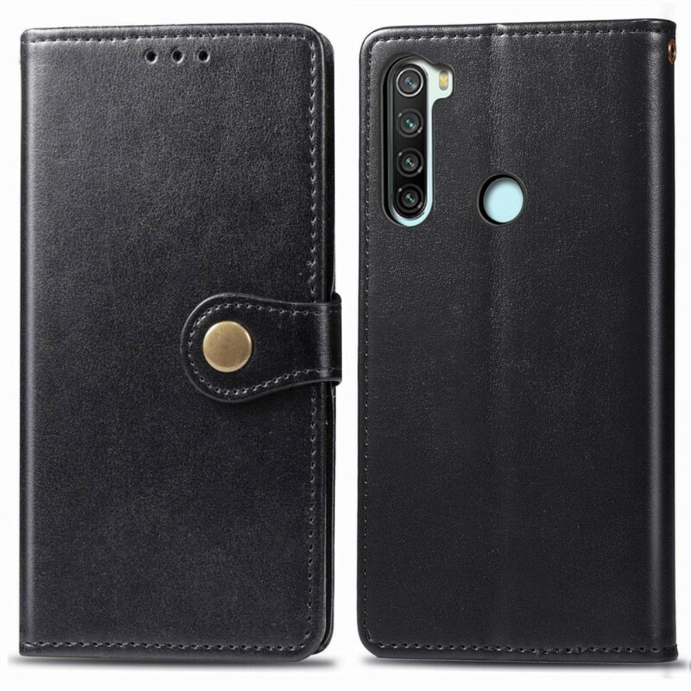 Leren Hoesje voor Xiaomi Redmi Note 8 Faux Leder En Vintage Sluiting