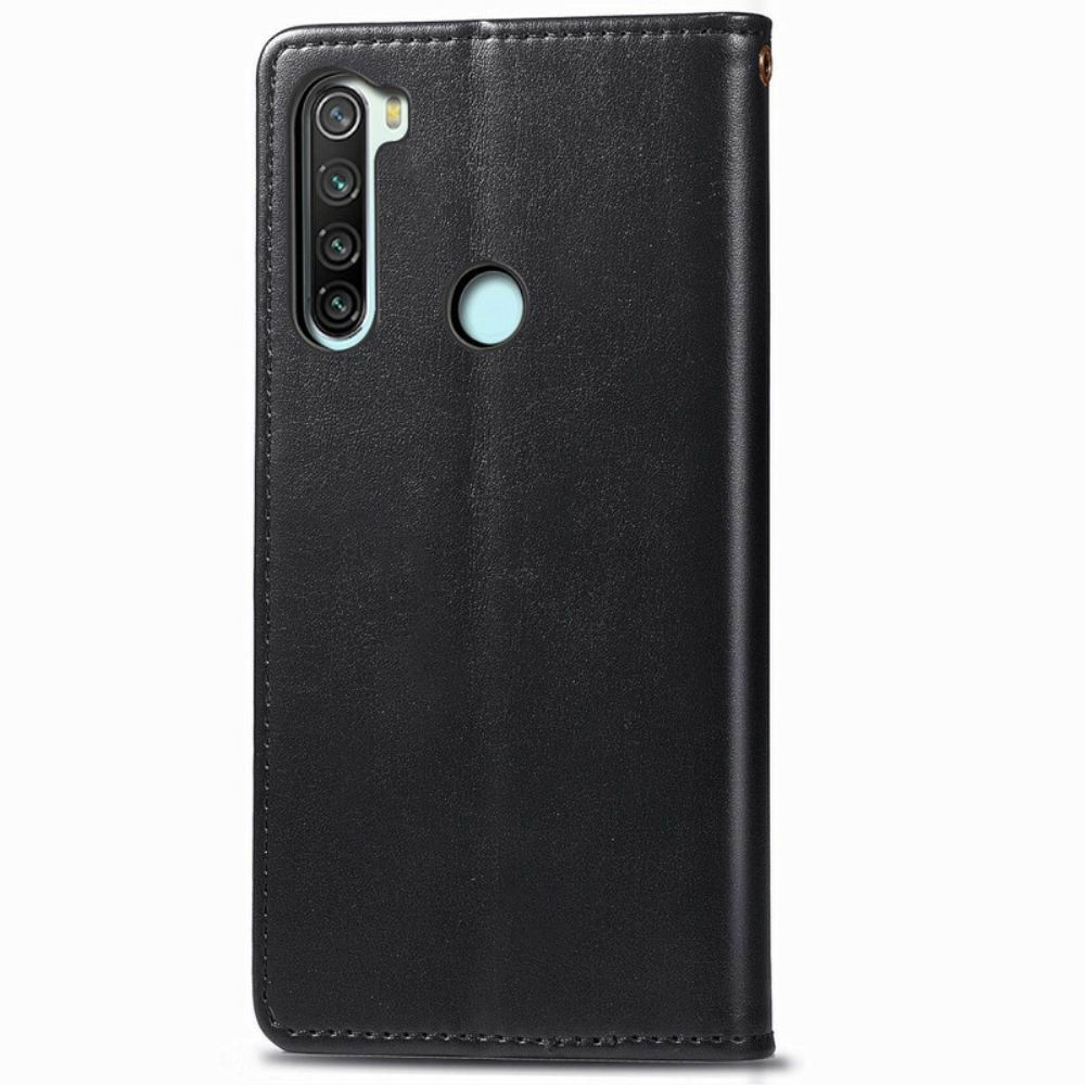 Leren Hoesje voor Xiaomi Redmi Note 8 Faux Leder En Vintage Sluiting