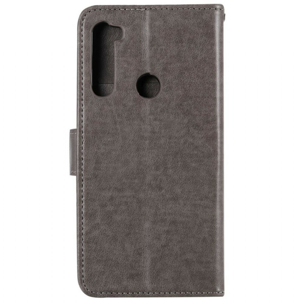 Leren Hoesje voor Xiaomi Redmi Note 8 Met Ketting Liefdevolle Uilen Met Riem