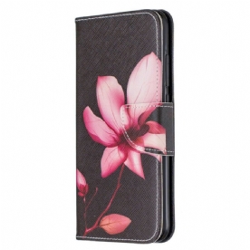 Leren Hoesje voor Xiaomi Redmi Note 8 Roze Bloem