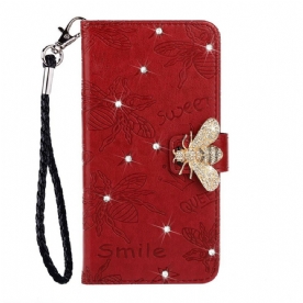 Leren Hoesje voor Xiaomi Redmi Note 8 Smile Bee Charm