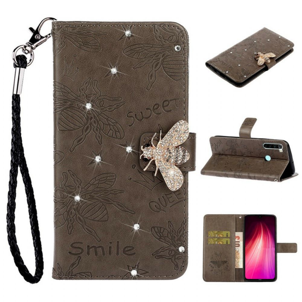 Leren Hoesje voor Xiaomi Redmi Note 8 Smile Bee Charm