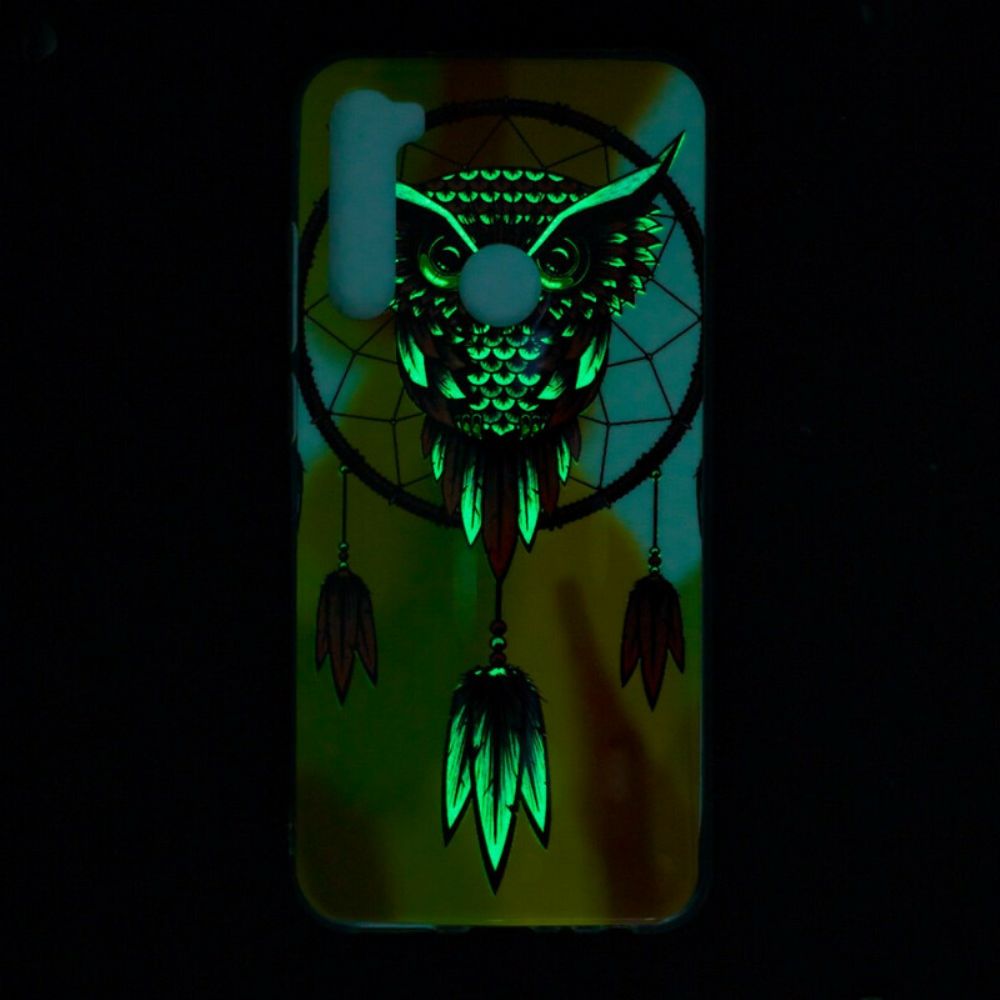 Telefoonhoesje voor Xiaomi Redmi Note 8 Fluorescerende Uil Dromenvanger