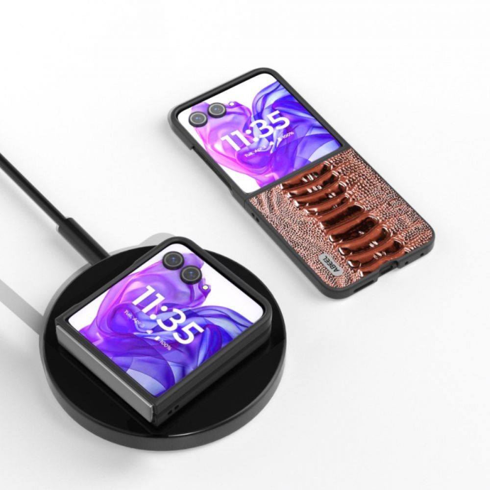 Hoesje Voor Motorola Razr 50 Ultra Leer Met Krokodillentextuur