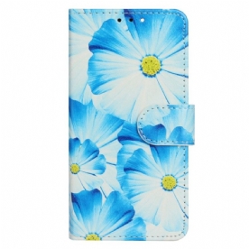 Leren Hoesje voor Moto G73 5G Intense Bloemen