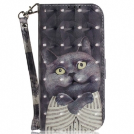 Folio-hoesje voor Samsung Galaxy M13 Kat Met Lanyard