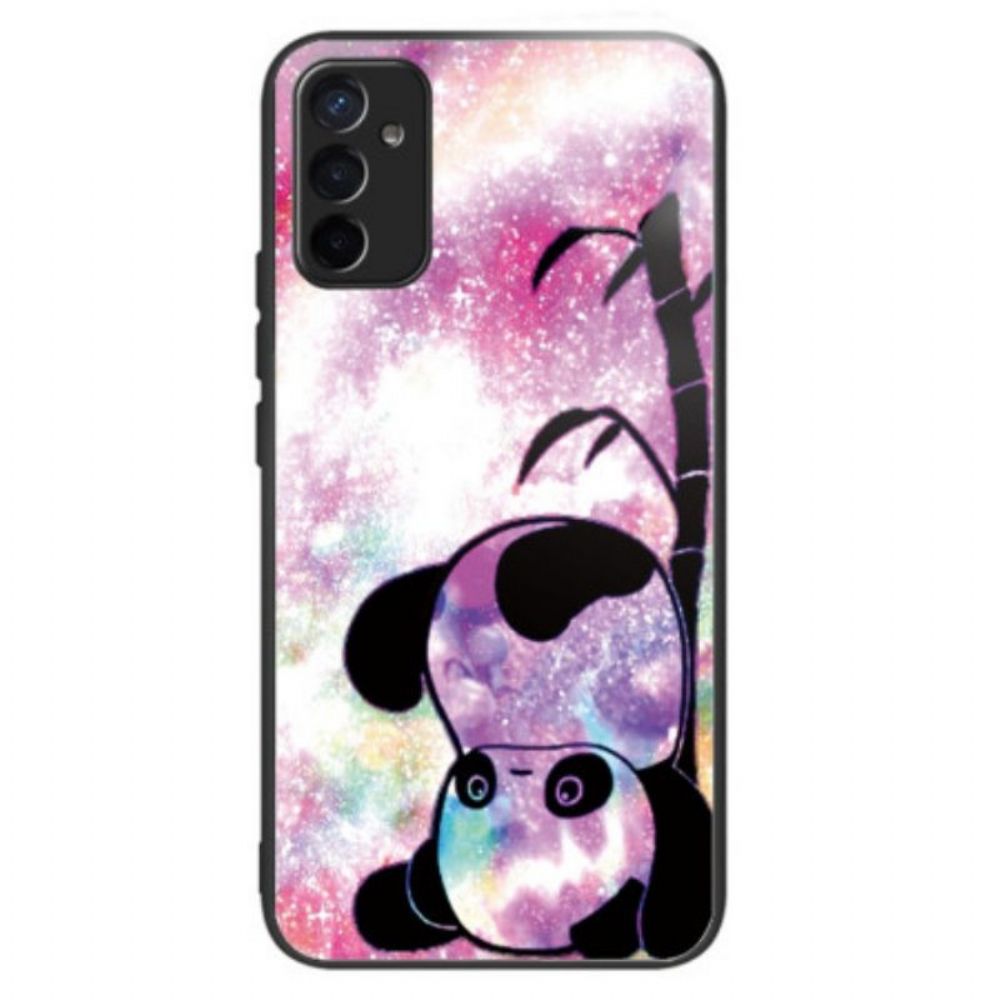 Hoesje voor Samsung Galaxy M13 Panda Gehard Glas