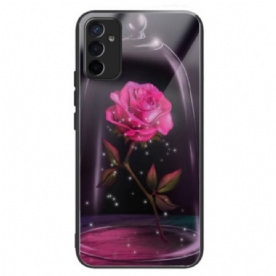 Hoesje voor Samsung Galaxy M13 Sprankelend Roze Gehard Glas