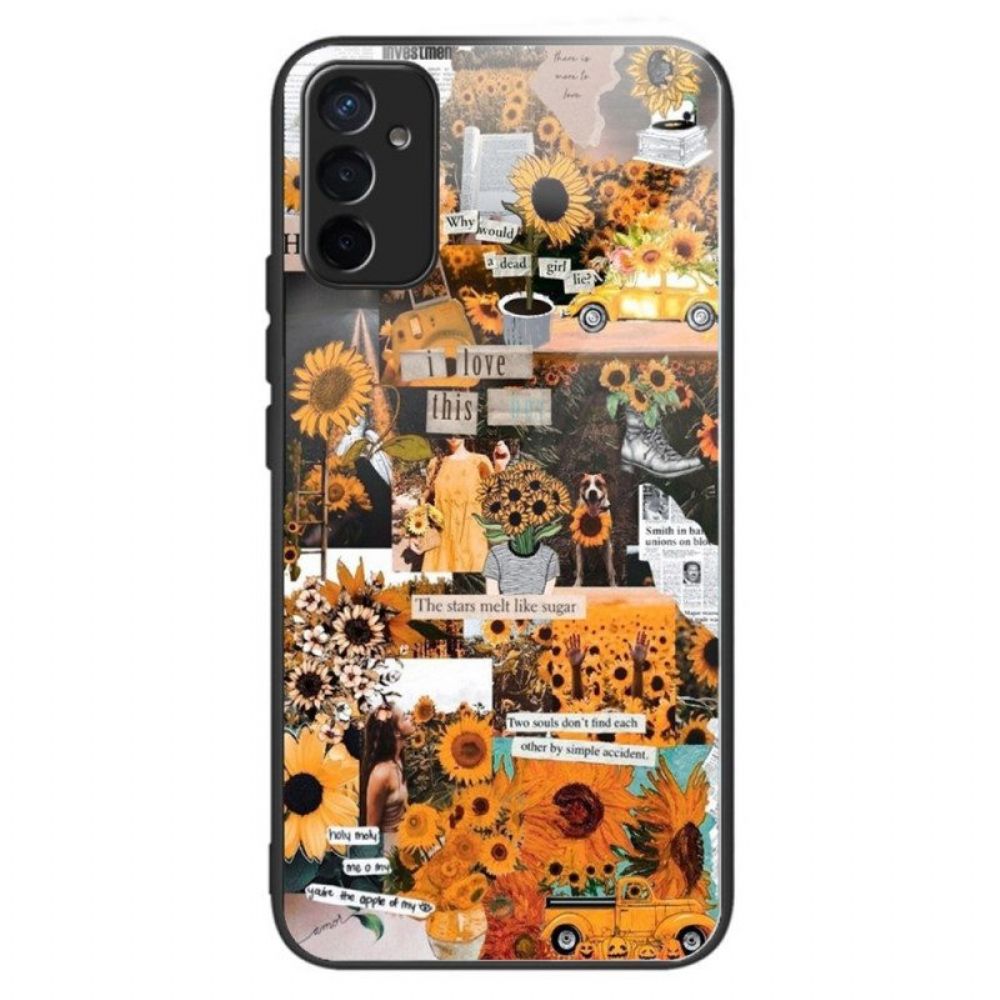 Hoesje voor Samsung Galaxy M13 Zonnebloemen Van Gehard Glas