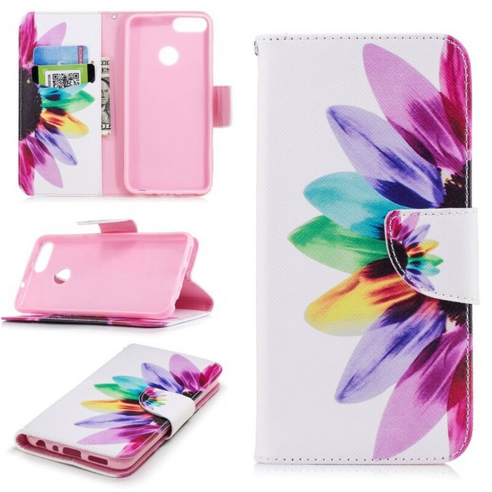 Flip Case voor Huawei P Smart Aquarel Bloem