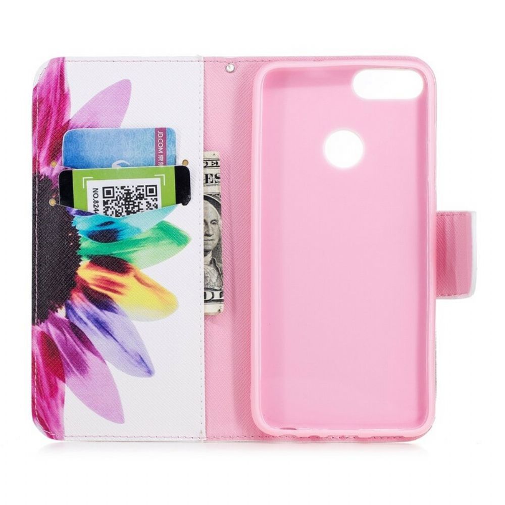 Flip Case voor Huawei P Smart Aquarel Bloem