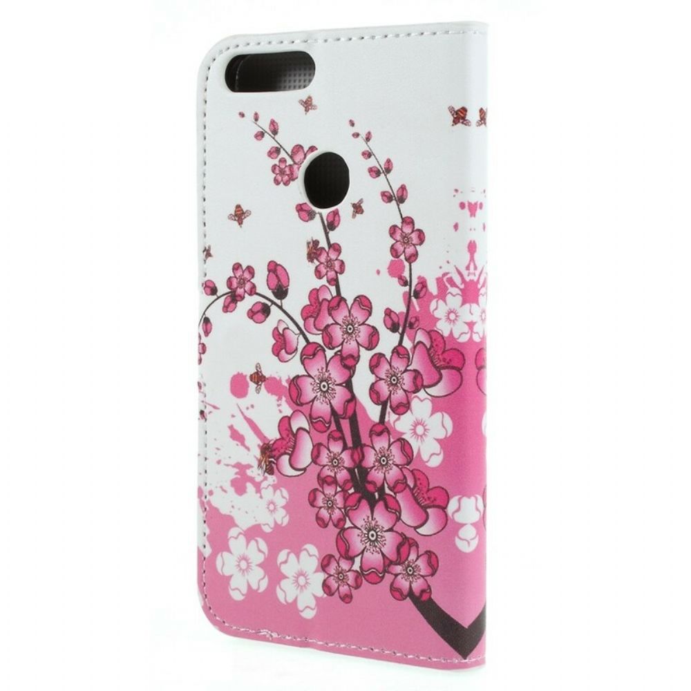 Flip Case voor Huawei P Smart Tropische Bloemen