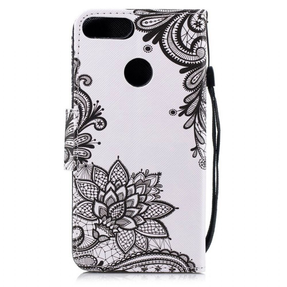 Folio-hoesje voor Huawei P Smart Met Ketting Mandala Met Zwarte Bandjes