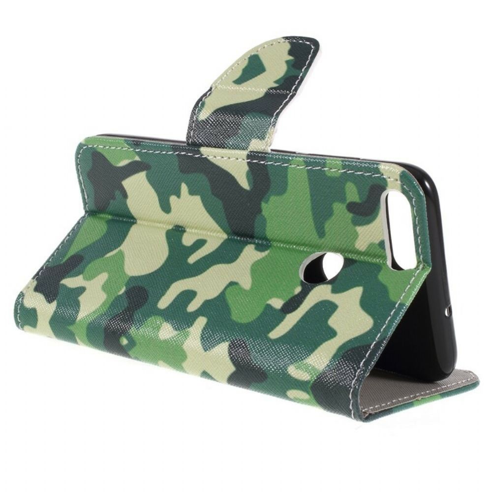 Leren Hoesje voor Huawei P Smart Militaire Camouflage