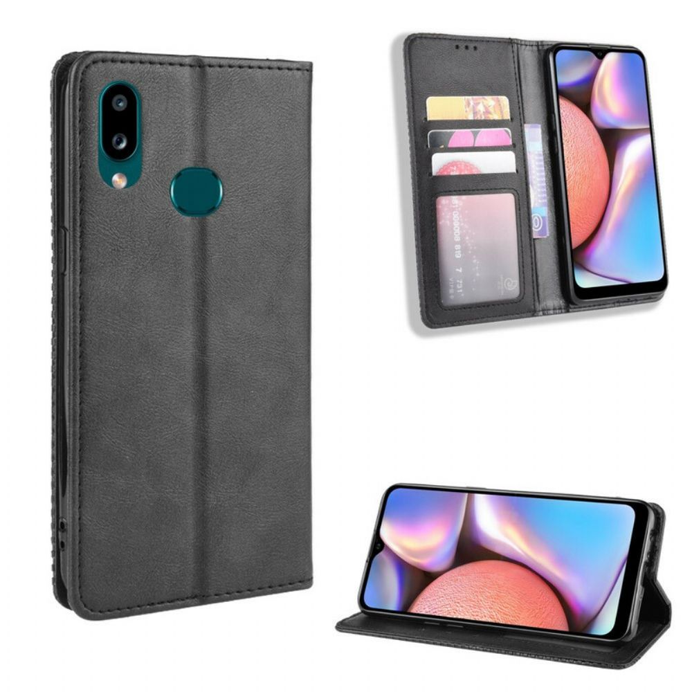 Bescherming Hoesje voor Samsung Galaxy A10s Folio-hoesje Vintage Gestileerd Leereffect