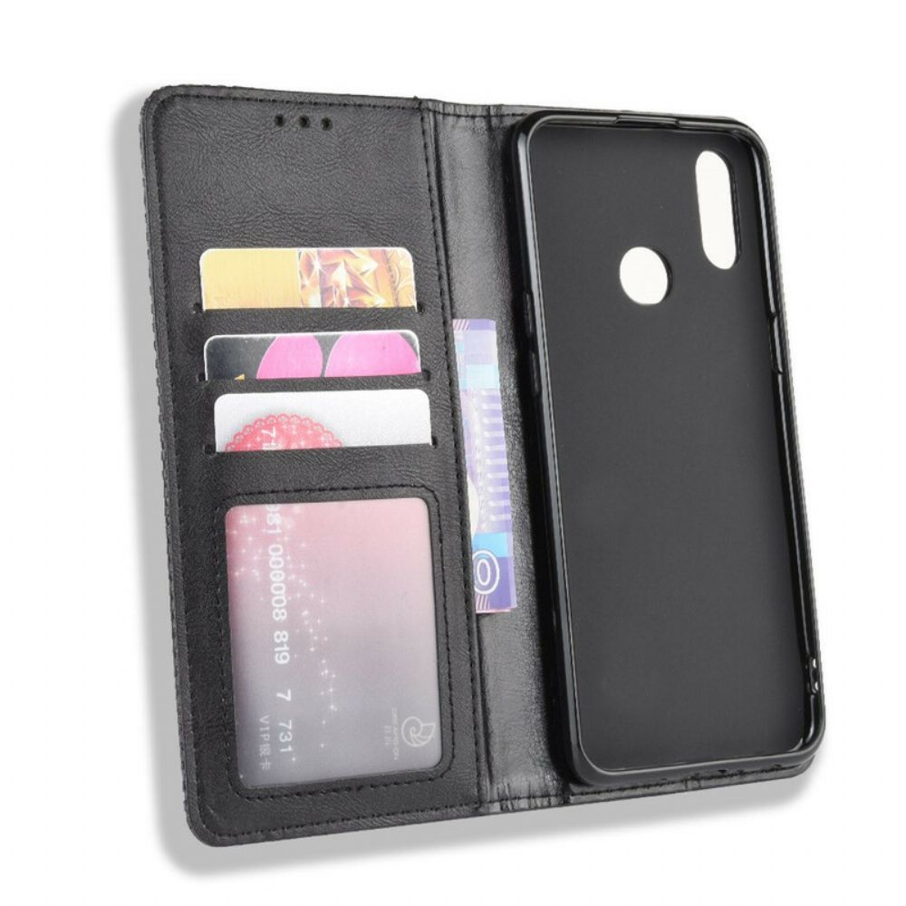 Bescherming Hoesje voor Samsung Galaxy A10s Folio-hoesje Vintage Gestileerd Leereffect