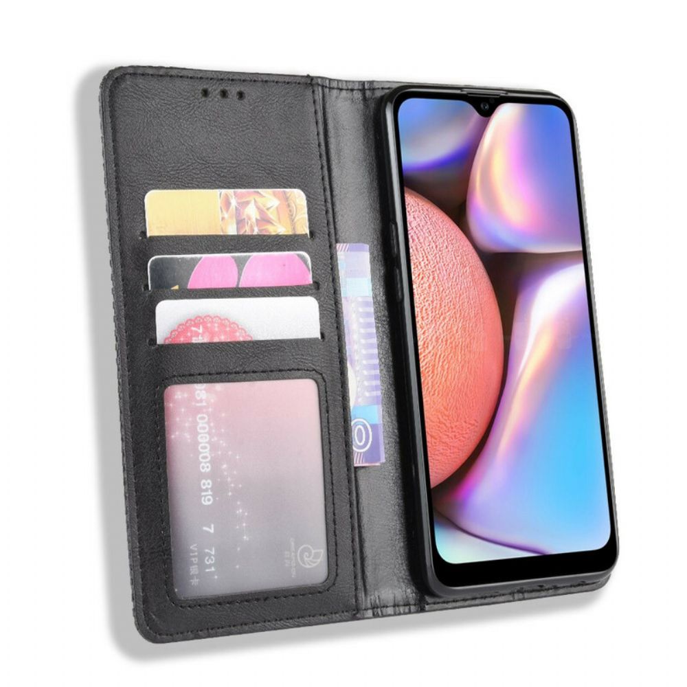 Bescherming Hoesje voor Samsung Galaxy A10s Folio-hoesje Vintage Gestileerd Leereffect