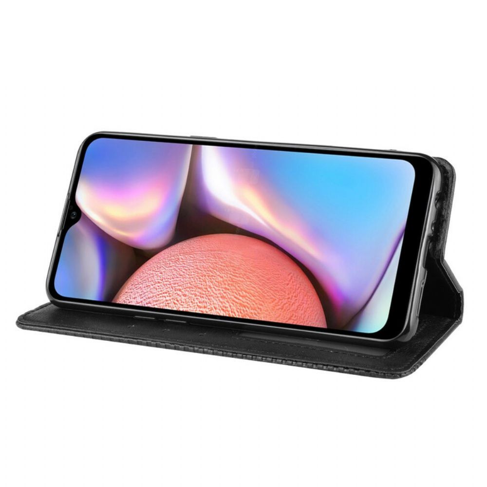 Bescherming Hoesje voor Samsung Galaxy A10s Folio-hoesje Vintage Gestileerd Leereffect