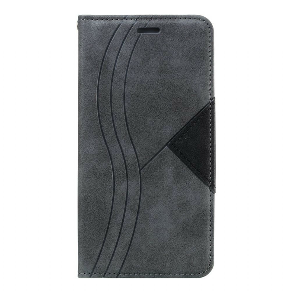 Bescherming Hoesje voor Samsung Galaxy A10s Folio-hoesje Wave Lederen Stijl