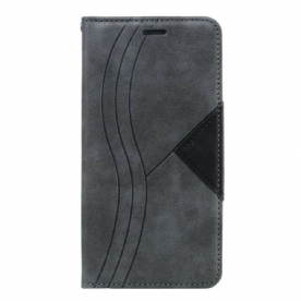 Bescherming Hoesje voor Samsung Galaxy A10s Folio-hoesje Wave Lederen Stijl