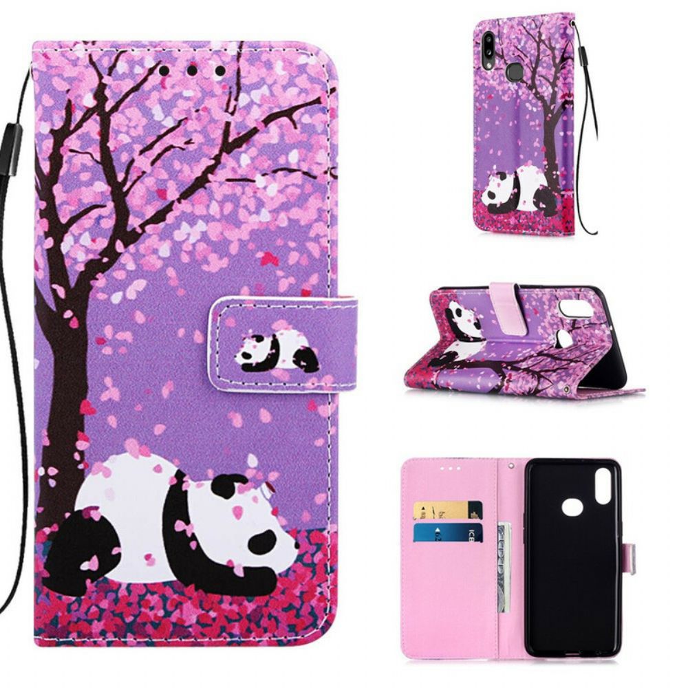 Flip Case voor Samsung Galaxy A10s Panda Bij De Chinese Boom